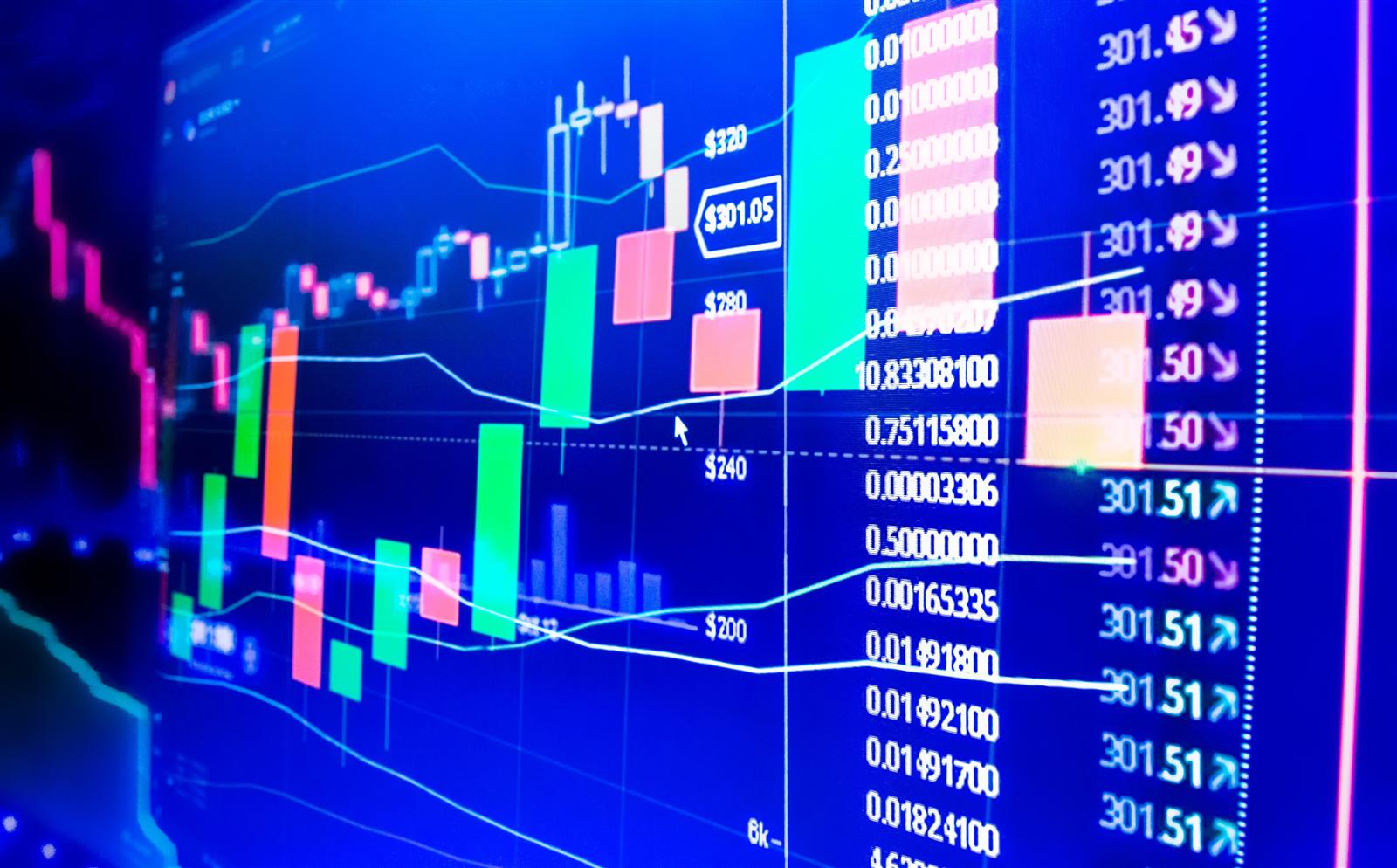 Un gráfico de precios en una pantalla de trading